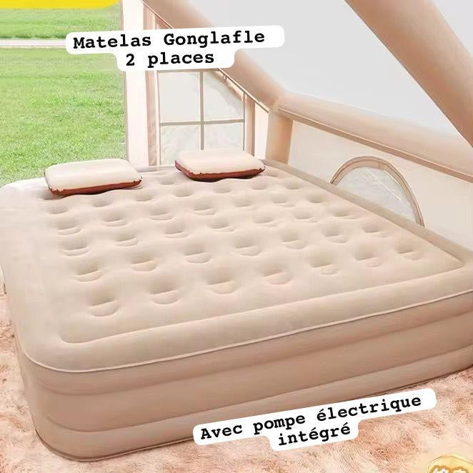 🛏️✨ Matelas Gonflable Double 2 Places – Pompe Électrique Intégrée ✨🛏️